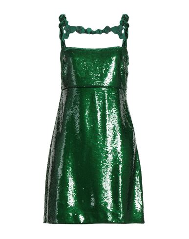 Shop Ganni Woman Mini Dress Green Size 6 Recycled Polyester