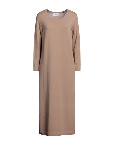 Soallure Woman Midi Dress Camel Size S Viscose, Polyester In Beige