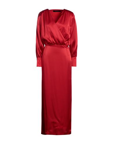 Federica Tosi Woman Maxi Dress Red Size 4 Acetate, Silk