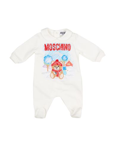 Moschino Baby Newborn Boy Baby Jumpsuits Ivory Size 1 Cotton, Elastane In White