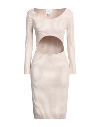 Vicolo Woman Midi Dress Beige Size Onesize Viscose, Polyester
