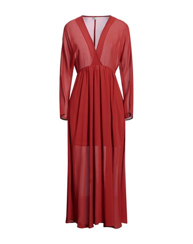 Rebel Queen By Liu •jo Rebel Queen Woman Long Dress Brick Red Size M Polyester