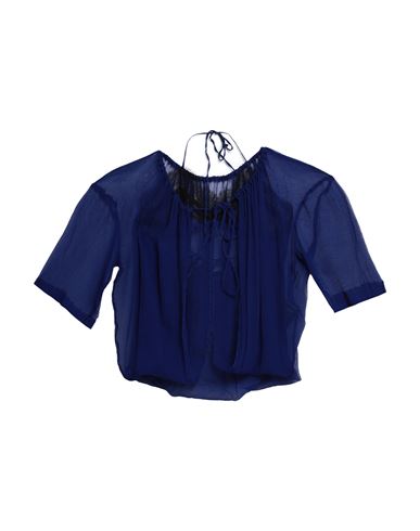 Dries Van Noten Woman Top Blue Size 2 Silk, Polyamide, Modal
