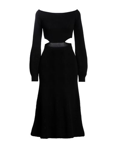 Chloé Woman Midi Dress Black Size S Wool, Cashmere