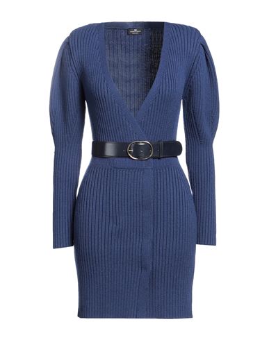 Elisabetta Franchi Woman Short Dress Blue Size 10 Wool, Acrylic, Polyester