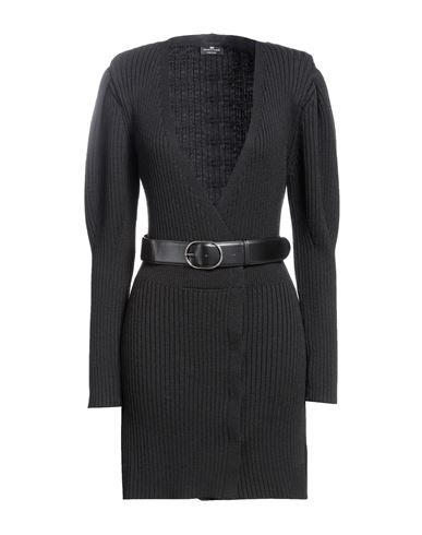 Elisabetta Franchi Black Wool Dress In Black