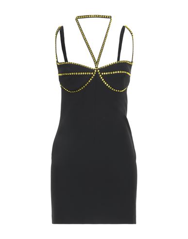 Shop Attico The  Woman Mini Dress Black Size 6 Polyester, Viscose, Elastane, Glass