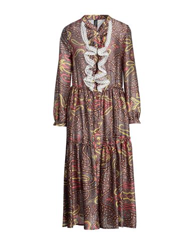 Nora Barth Woman Midi Dress Brown Size 8 Polyamide