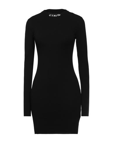 Shop Heron Preston Woman Mini Dress Black Size S Viscose, Polyester