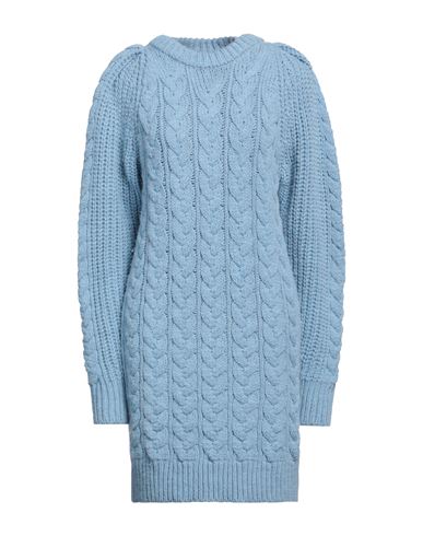 Maria Vittoria Paolillo Mvp Woman Mini Dress Pastel Blue Size 8 Acrylic, Wool, Polyester