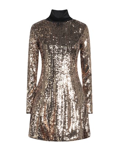 Boutique De La Femme Woman Mini Dress Gold Size L/xl Polyester, Elastane
