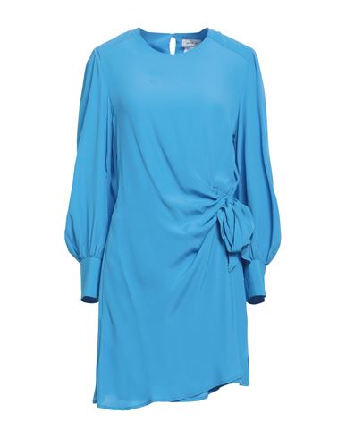 Ottod'ame Woman Mini Dress Azure Size 10 Acetate, Silk In Blue