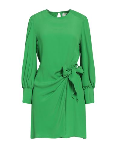 Ottod'ame Woman Mini Dress Green Size 10 Acetate, Silk