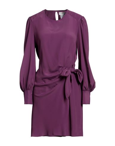 Ottod'ame Woman Mini Dress Deep Purple Size 8 Acetate, Silk