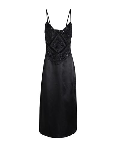 Shop Topshop Woman Midi Dress Black Size 12 Polyester