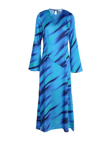 Topshop Woman Long Dress Blue Size 12 Polyester