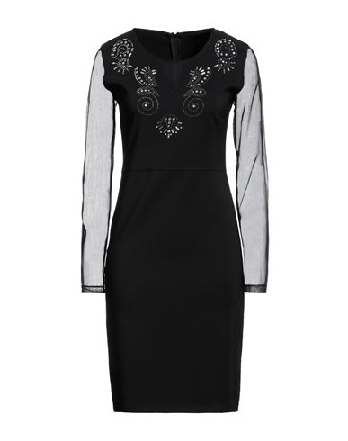 Boutique De La Femme Woman Midi Dress Black Size S Polyester, Elastane