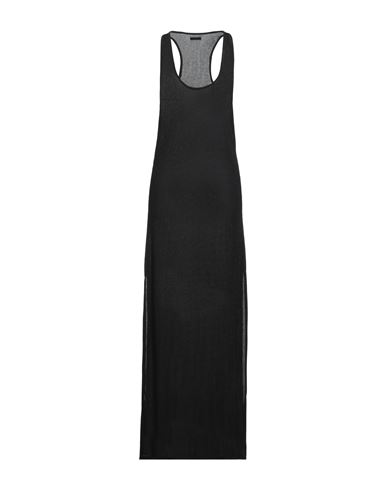4giveness Woman Maxi Dress Black Size L Viscose, Polyester, Polyamide, Elastane