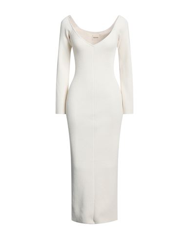 Khaite Woman Midi Dress Cream Size L Viscose, Polyester In White