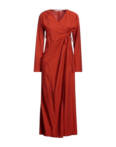 Maison Laviniaturra Woman Maxi Dress Rust Size 8 Viscose, Polyester In Red