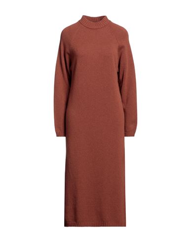 Shop Alysi Woman Midi Dress Brown Size L Merino Wool