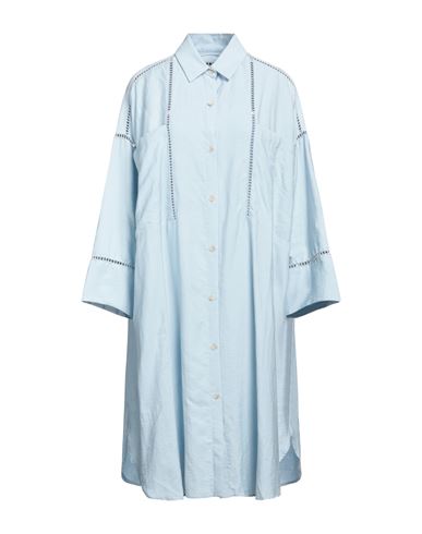 Aeron Woman Mini Dress Sky Blue Size 10 Linen, Viscose, Polyamide