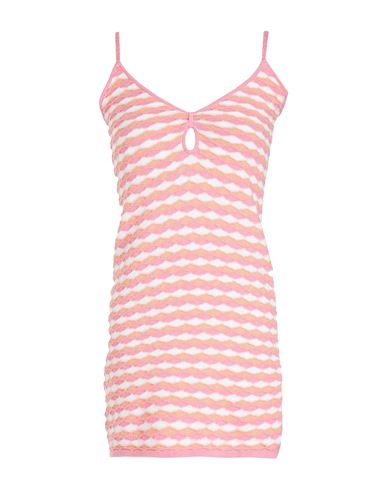 8 By Yoox Cotton Blend Striped Jacquard Dress Woman Mini Dress Pink Size Xxl Cotton, Recycled Cotton