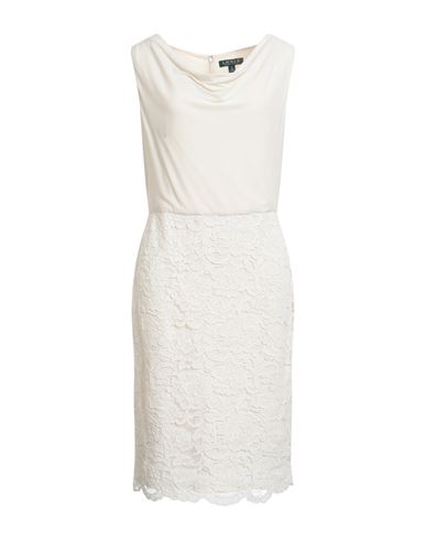 Lauren Ralph Lauren Woman Mini Dress Cream Size 14 Polyester, Elastane, Cotton, Nylon, Viscose In White