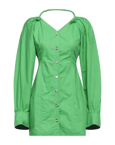 Nanushka Alyssa Halterneck Off-the-shoulder Minidress In Green