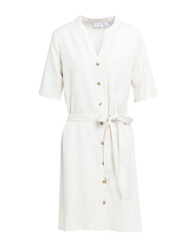 Vila Woman Mini Dress Ivory Size 12 Viscose, Cotton, Linen In White