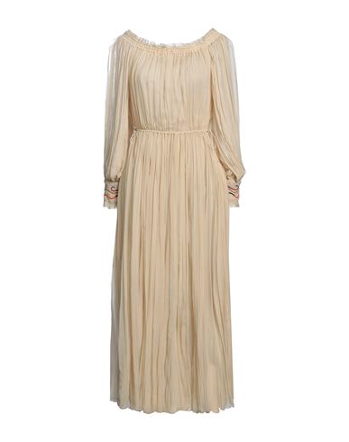 Chloé Woman Midi Dress Beige Size 6 Silk