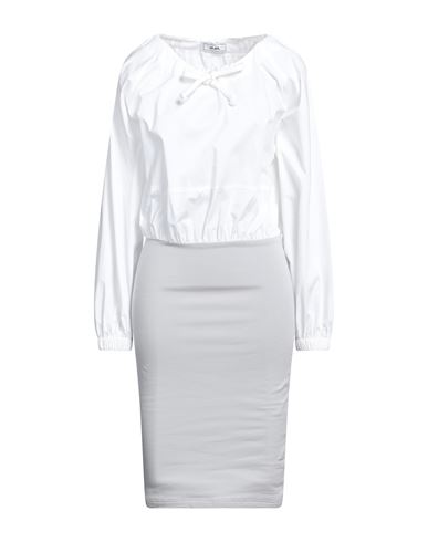 Jijil Woman Midi Dress White Size 8 Cotton, Polyester, Elastane
