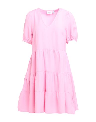 Vila Woman Mini Dress Pink Size 10 Viscose, Cotton, Linen