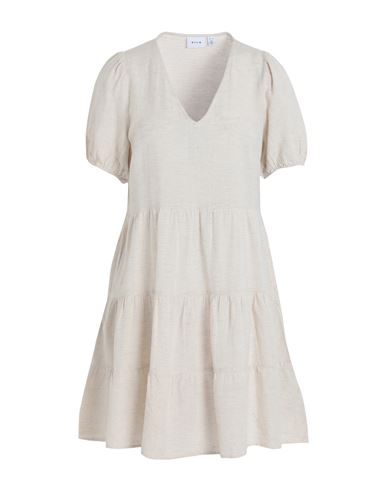 Vila Woman Mini Dress Ivory Size 10 Viscose, Cotton, Linen In White