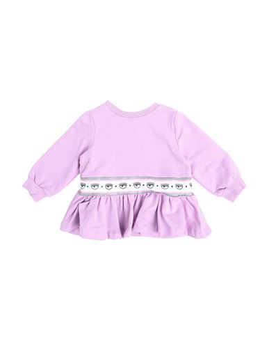 Chiara Ferragni Newborn Girl Baby Dress Light Purple Size 3 Cotton, Elastane