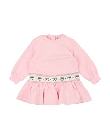 Chiara Ferragni Newborn Girl Baby Dress Pink Size 3 Cotton, Elastane