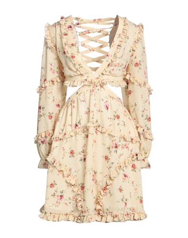 Forte Dei Marmi Couture Woman Short Dress Beige Size 4 Polyester