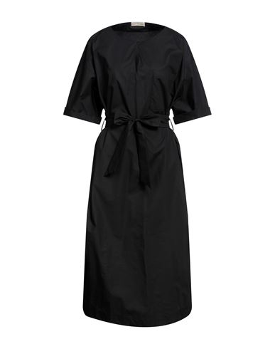 Momoní Woman Midi Dress Black Size 12 Cotton, Elastane