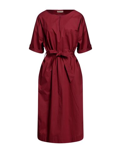Momoní Woman Midi Dress Brick Red Size 6 Cotton, Elastane