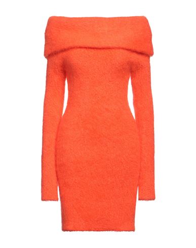 Shop Isabel Marant Woman Midi Dress Orange Size 8 Mohair Wool, Polyamide, Viscose, Polyester, Elastane