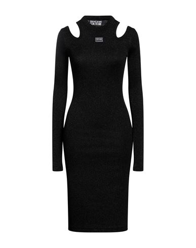 Versace Jeans Couture Woman Midi Dress Black Size 6 Viscose, Polyester, Polyamide