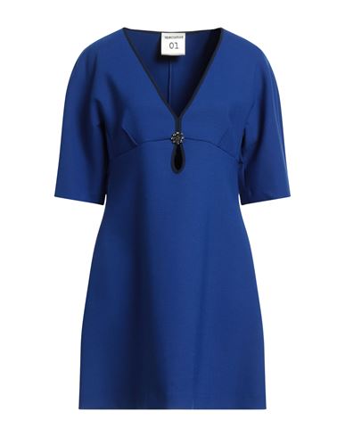 Semicouture Woman Mini Dress Bright Blue Size 6 Polyester, Virgin Wool, Elastane