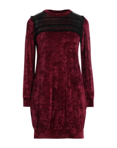 Blugirl Blumarine Woman Mini Dress Burgundy Size 6 Viscose, Polyester In Red