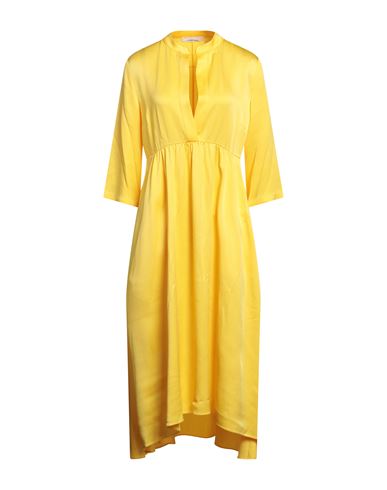 Liviana Conti Woman Midi Dress Yellow Size 6 Acetate, Viscose