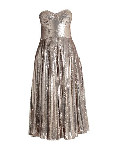 Elisabetta Franchi Woman Midi Dress Gold Size 4 Polyester, Polyamide