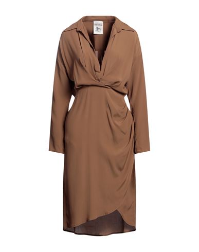 Semicouture Woman Midi Dress Brown Size 8 Acetate, Silk