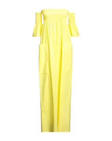 Semicouture Woman Long Dress Yellow Size 4 Cotton