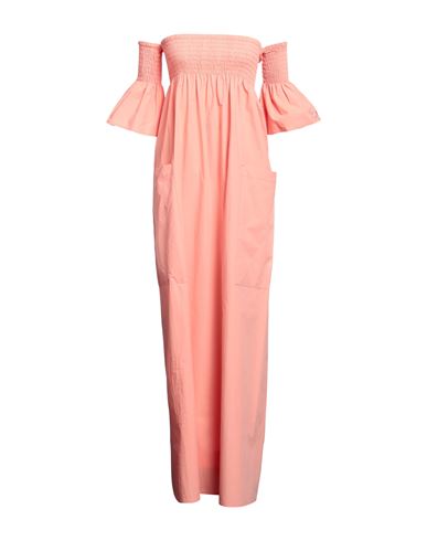 Semicouture Woman Long Dress Salmon Pink Size 4 Cotton