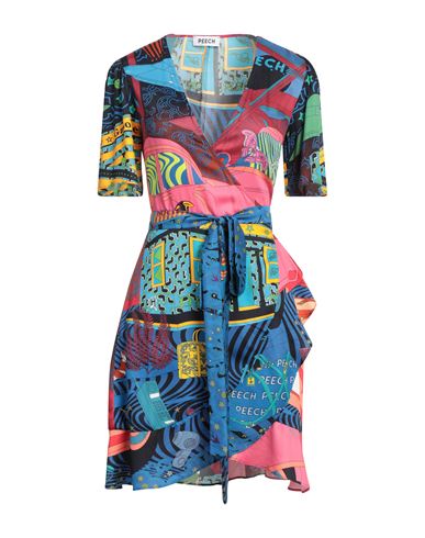 Peech Woman Short Dress Blue Size M Viscose