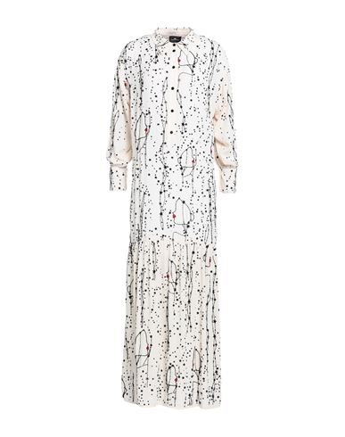 Elisabetta Franchi Woman Maxi Dress Ivory Size 4 Polyester, Plastic, Glass In White